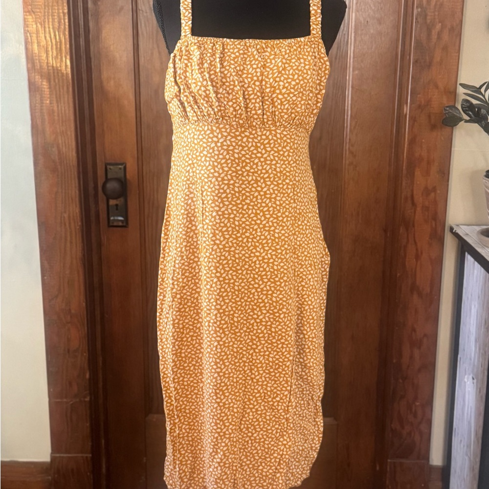 Floral Print Yellow Dress